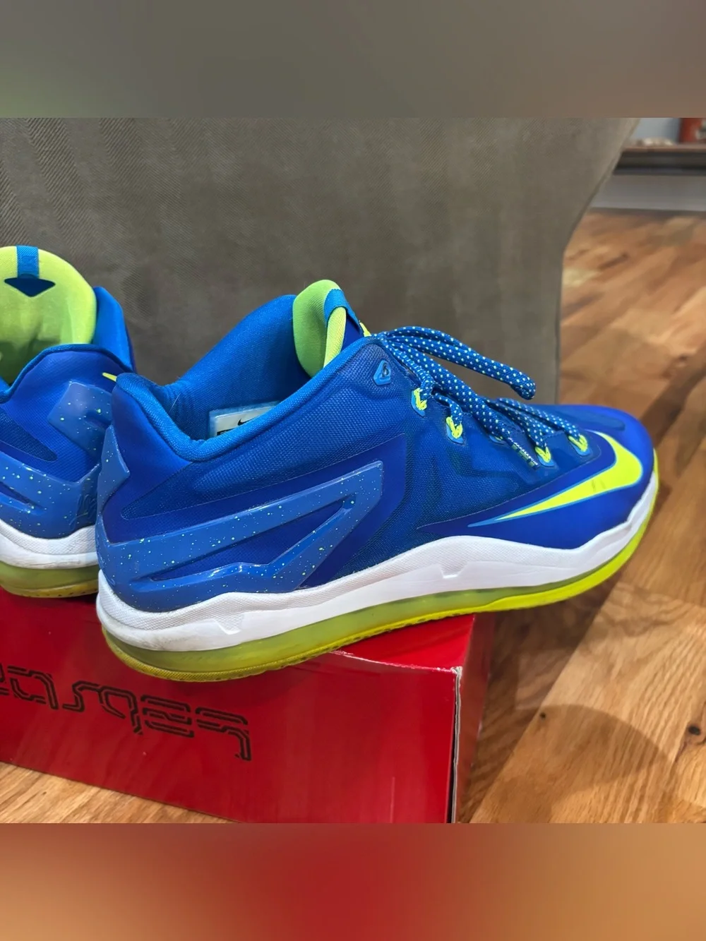 Size 12 - Nike Max LeBron 11 Low Sprite Blue W/ Box  642849-471